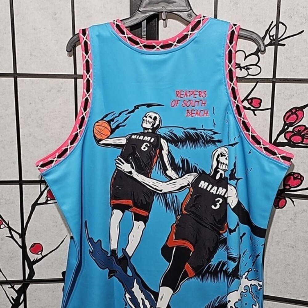 Miami Heat Brand X Jersey Dwyane Wade LeBron James Size XL New - Picture 8 of 10